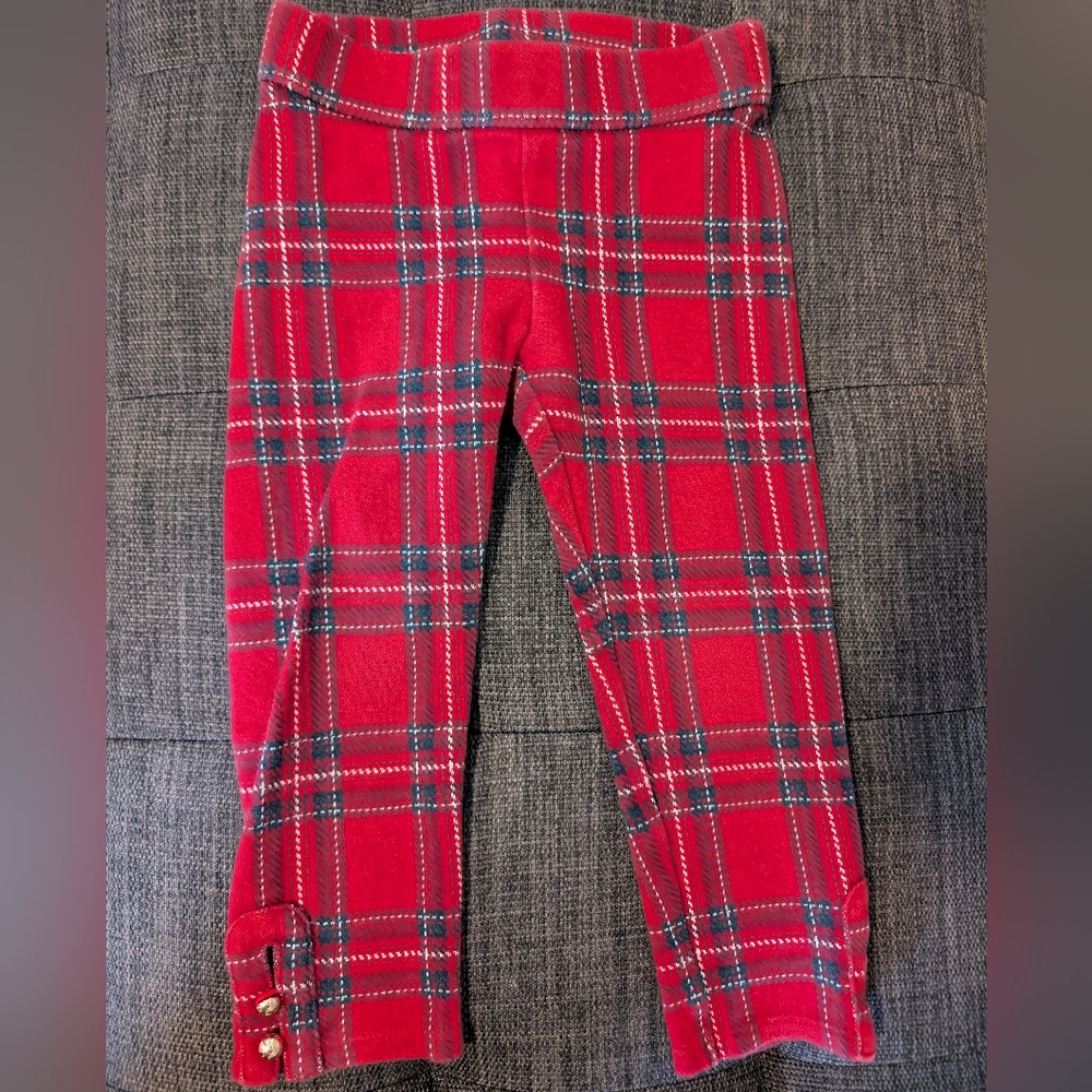 Janie and Jack Tartan Button Cuff Jacquard Pant